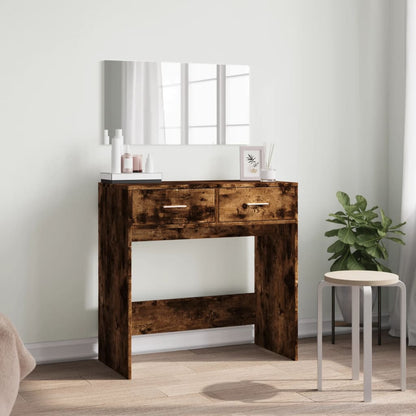 Dressing Table with Mirror Smoked Oak 80x39x80 cm - Bend