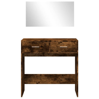 Dressing Table with Mirror Smoked Oak 80x39x80 cm - Bend