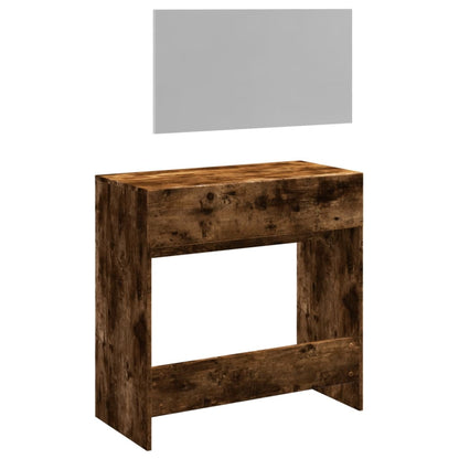 Dressing Table with Mirror Smoked Oak 80x39x80 cm - Bend