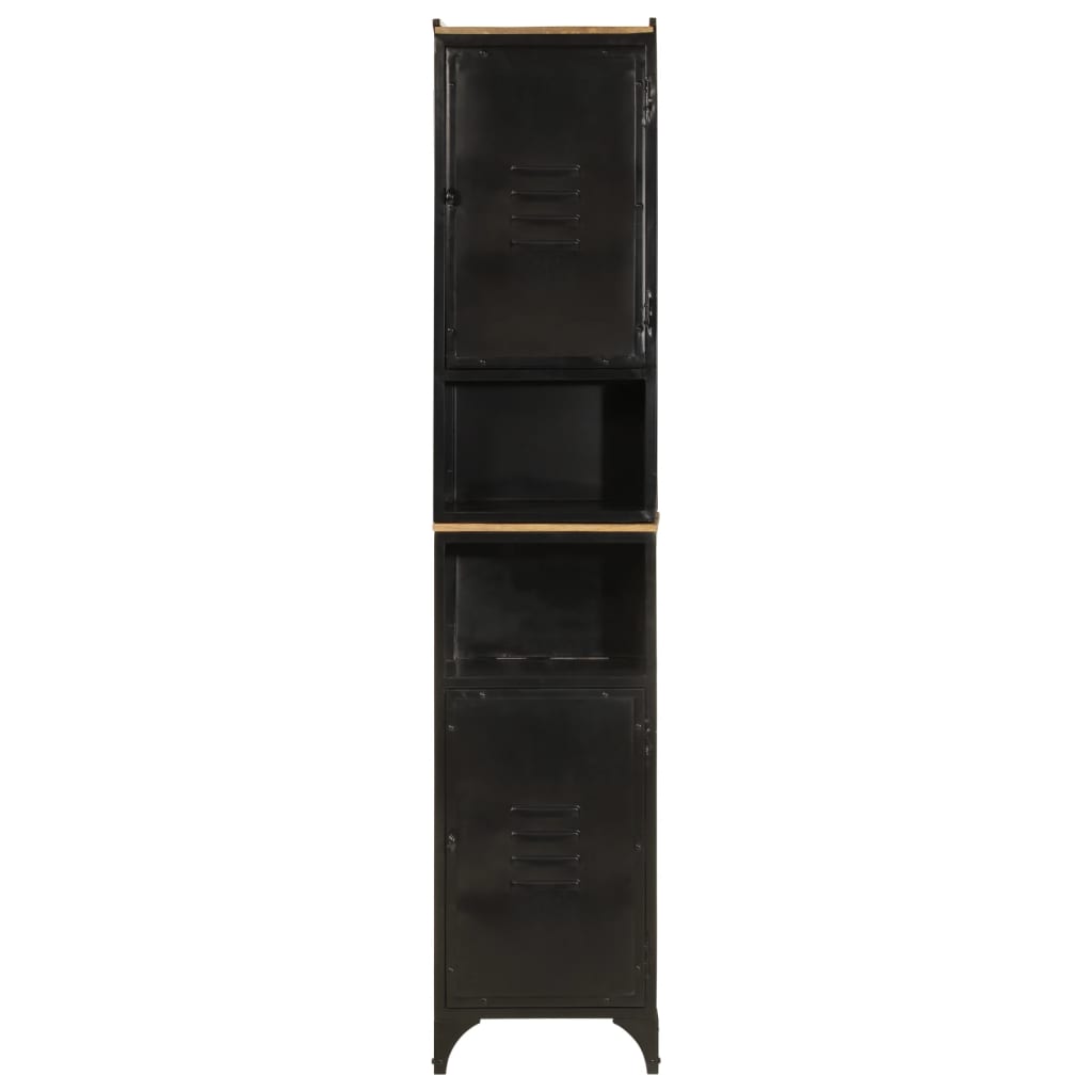 Mango Wood and Iron Bathroom Storage Cabinet