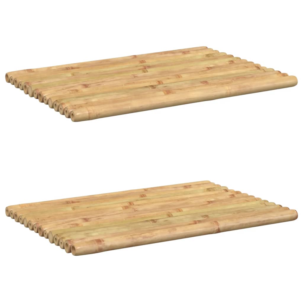 Chunky Bamboo Bath Mats - 2 pcs