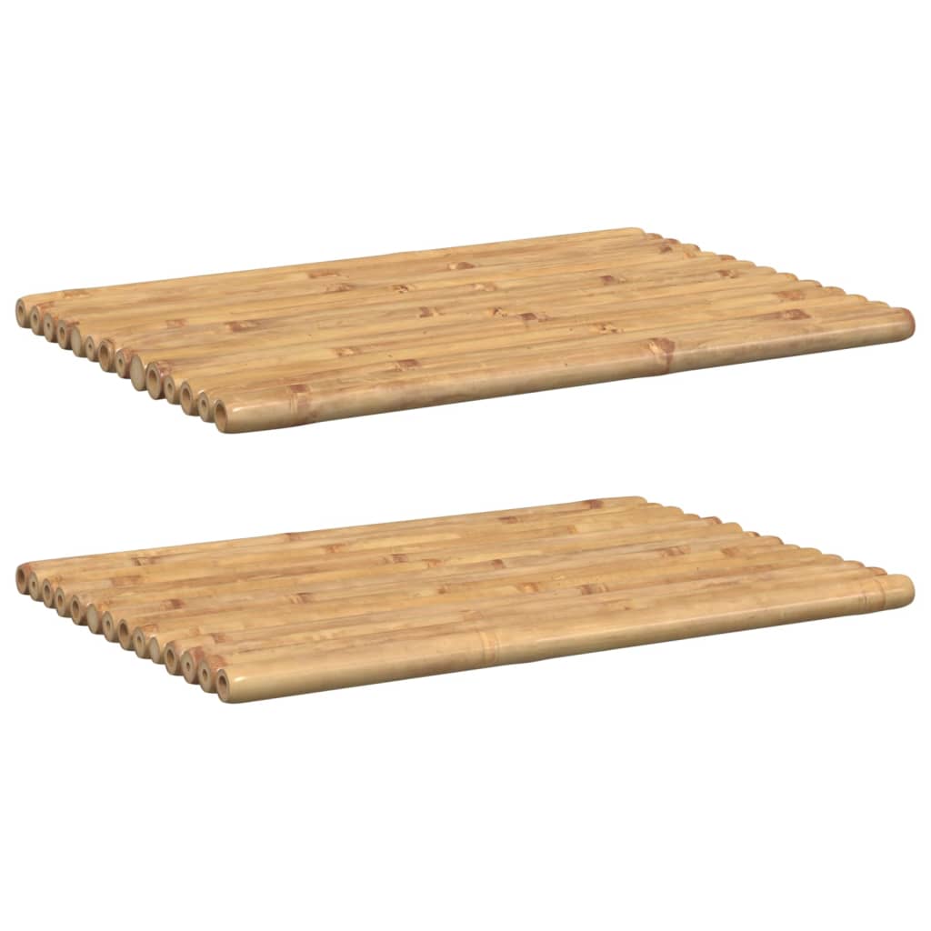 Chunky Bamboo Bath Mats - 2 pcs