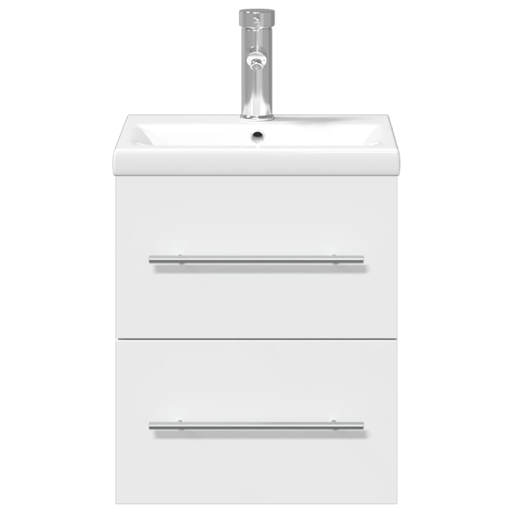 Bathroom Sink Cabinet with Built-in Basin White