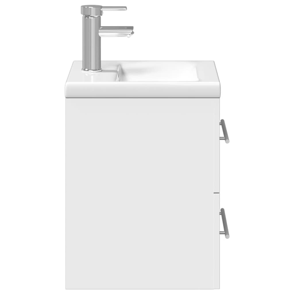 Bathroom Sink Cabinet with Built-in Basin White