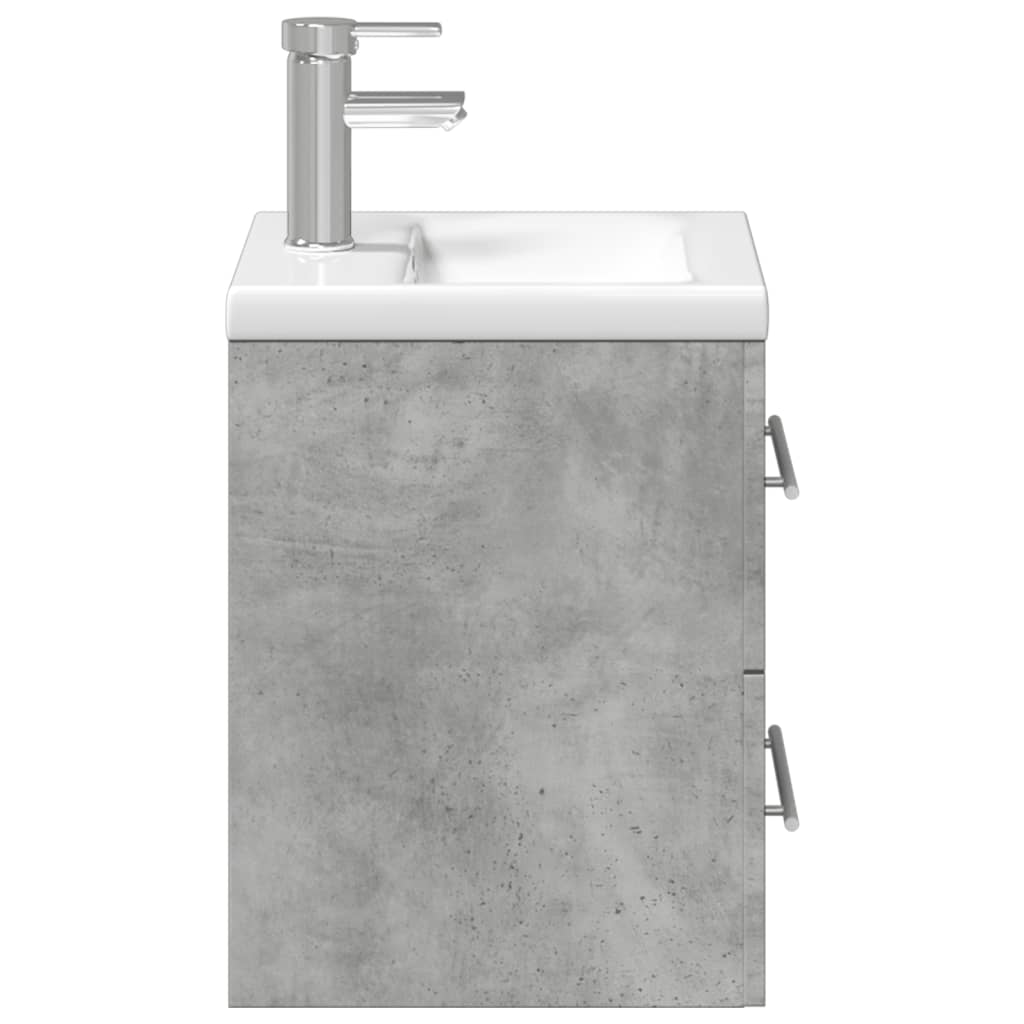 Bathroom Sink Cabinet with Built-in Basin Concrete Grey