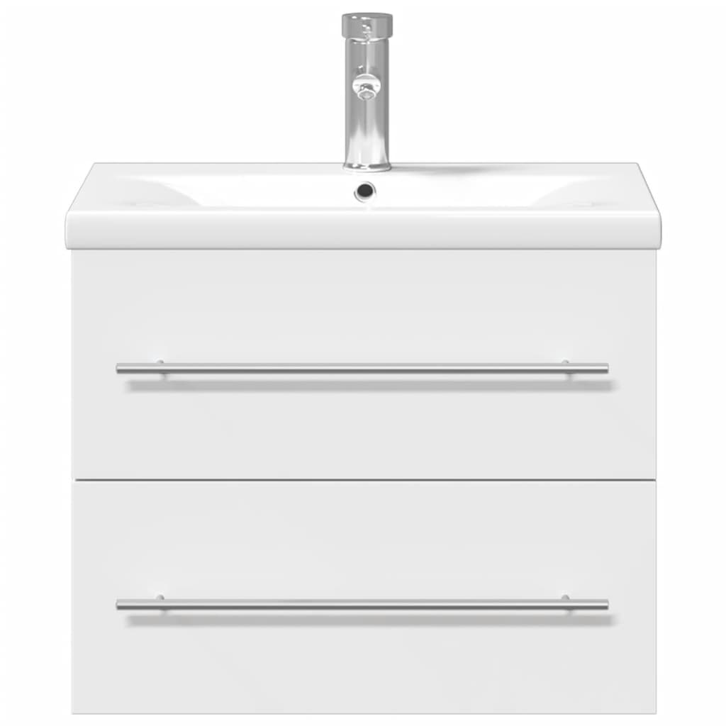 Bathroom Sink Cabinet with Built-in Basin White