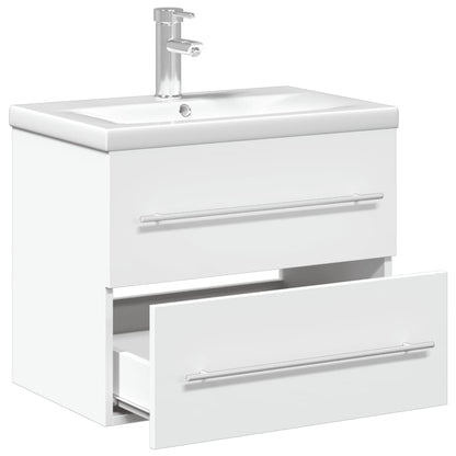 Bathroom Sink Cabinet with Built-in Basin White