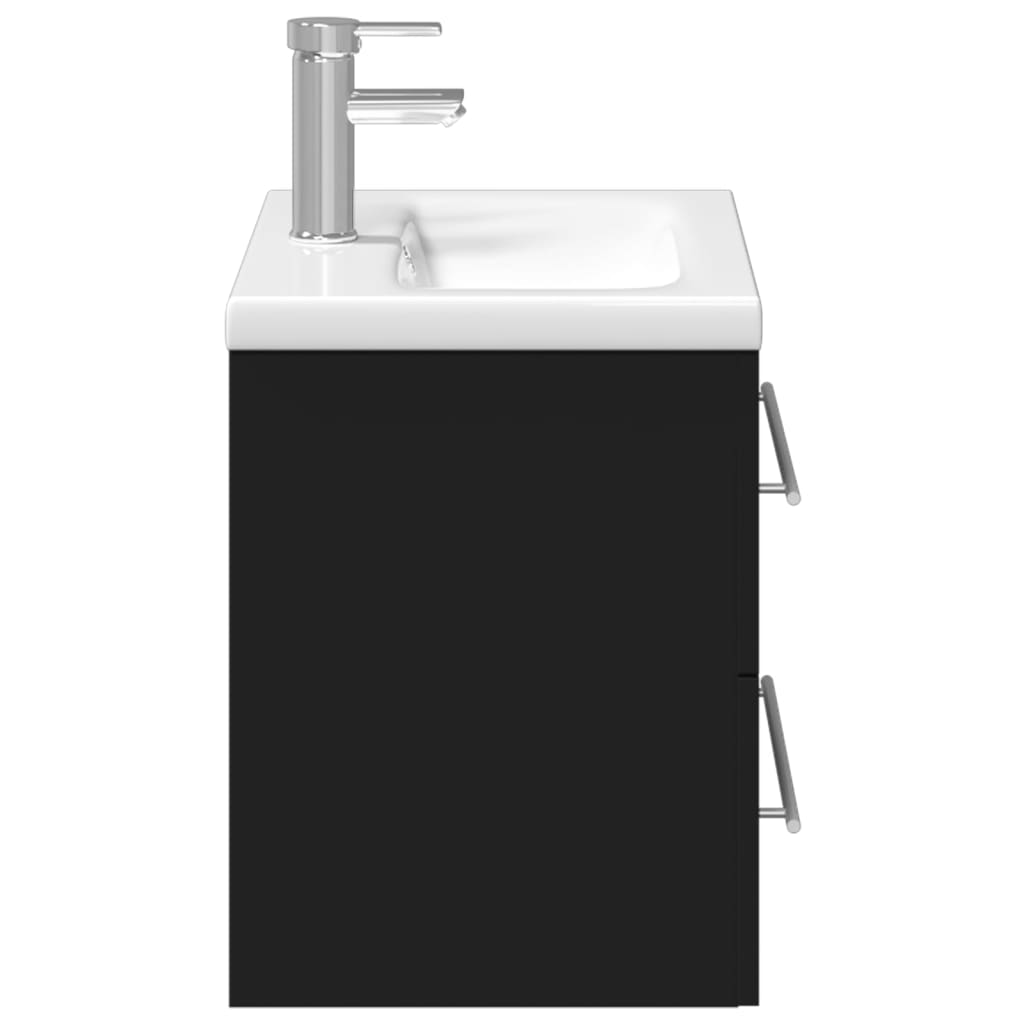 Bathroom Sink Cabinet with Built-in Basin Black