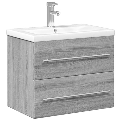 Bathroom Sink Cabinet with Built-in Basin Grey Sonoma