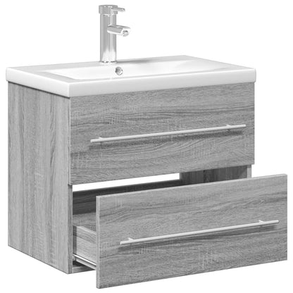 Bathroom Sink Cabinet with Built-in Basin Grey Sonoma