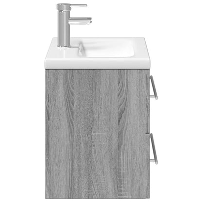 Bathroom Sink Cabinet with Built-in Basin Grey Sonoma