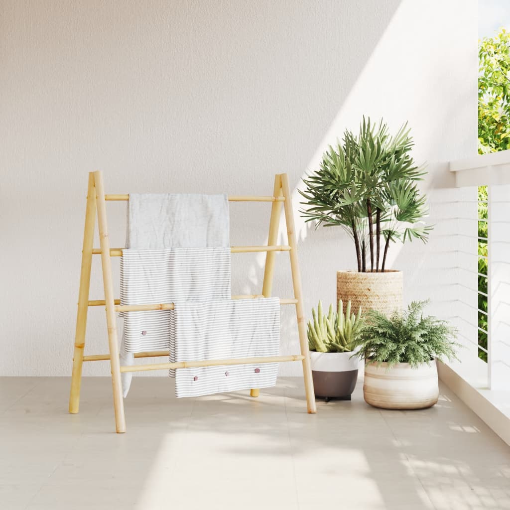 Double Bamboo Towel Ladder with 4 Rungs - Bend