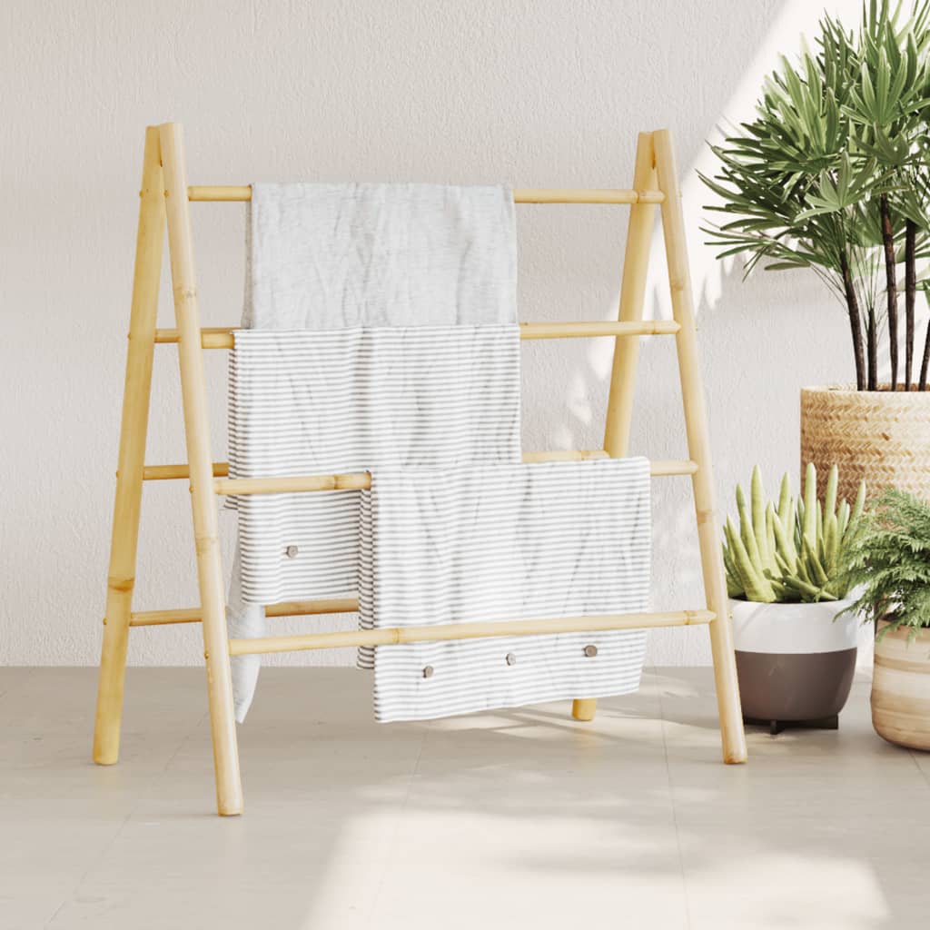 Double Bamboo Towel Ladder with 4 Rungs - Bend