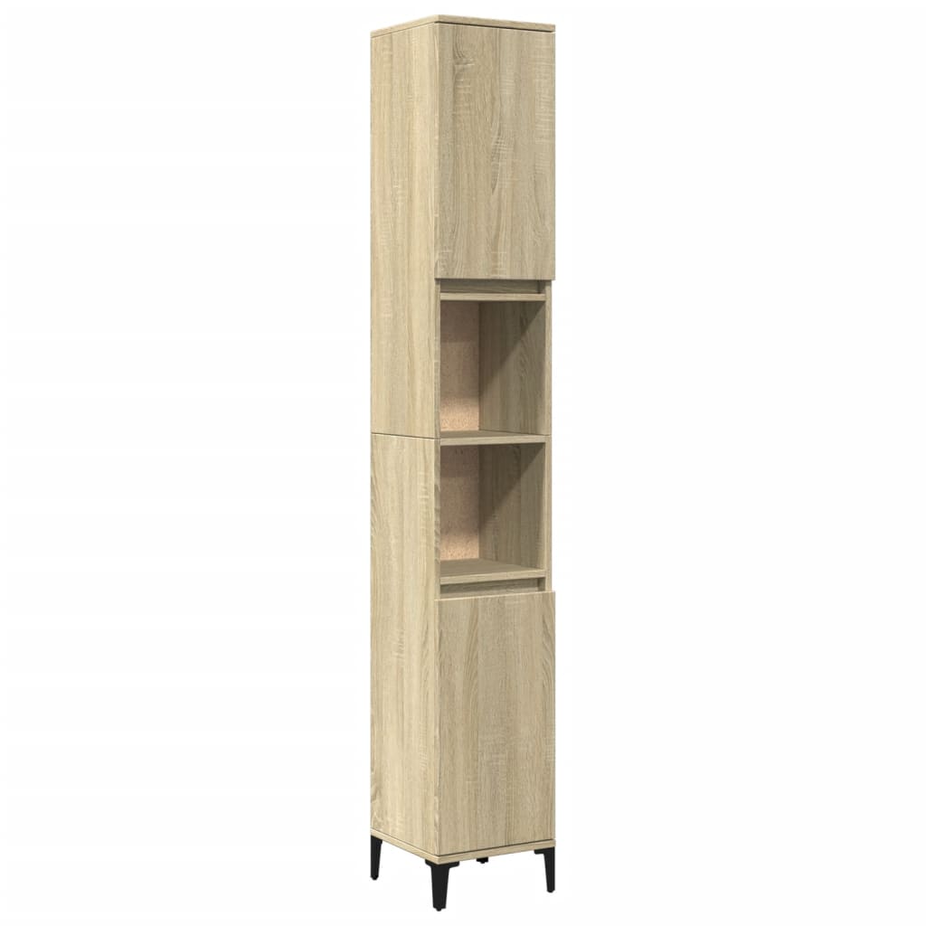 Bathroom Cabinet Sonoma Oak 30x30x190 cm Engineered Wood - Bend