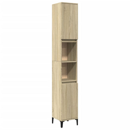 Bathroom Cabinet Sonoma Oak 30x30x190 cm Engineered Wood - Bend