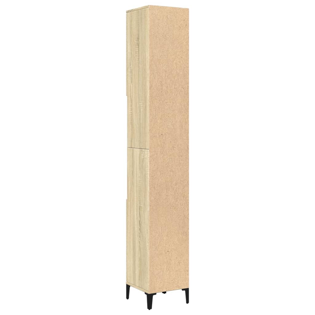 Bathroom Cabinet Sonoma Oak 30x30x190 cm Engineered Wood - Bend