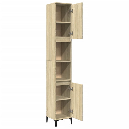 Bathroom Cabinet Sonoma Oak 30x30x190 cm Engineered Wood - Bend