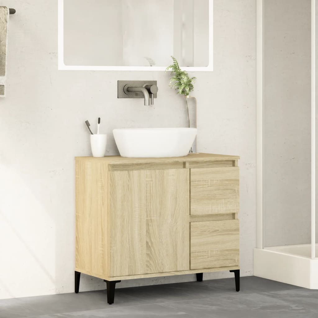 Bathroom Cabinet Sonoma Oak 65x33x60 cm Engineered Wood - Bend