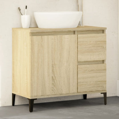 Bathroom Cabinet Sonoma Oak 65x33x60 cm Engineered Wood - Bend