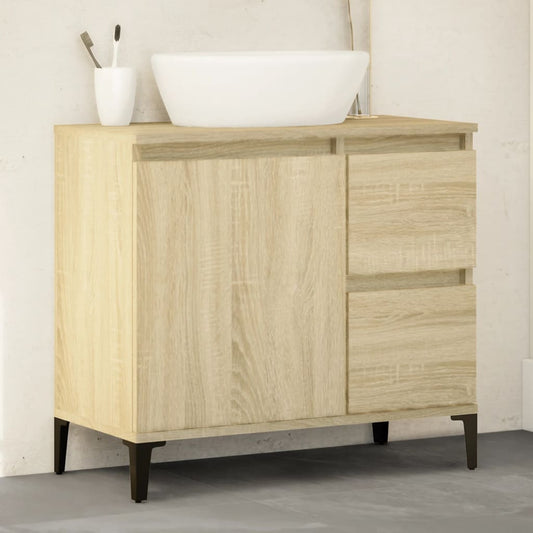 Bathroom Cabinet Sonoma Oak 65x33x60 cm Engineered Wood - Bend