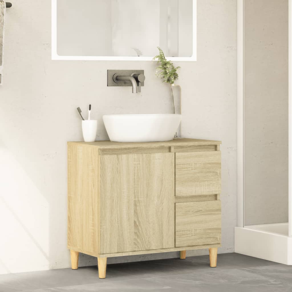 Bathroom Cabinet Sonoma Oak 65x33x60 cm Engineered Wood - Bend