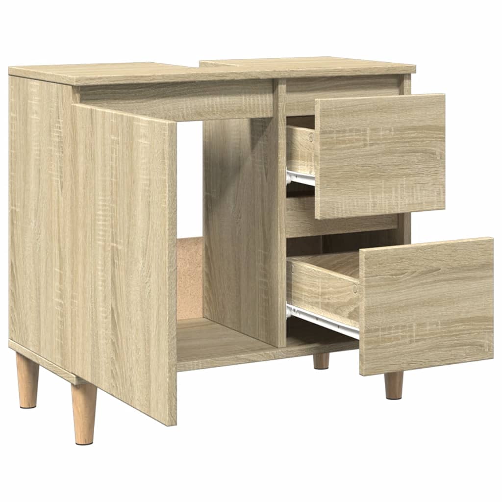 Bathroom Cabinet Sonoma Oak 65x33x60 cm Engineered Wood - Bend