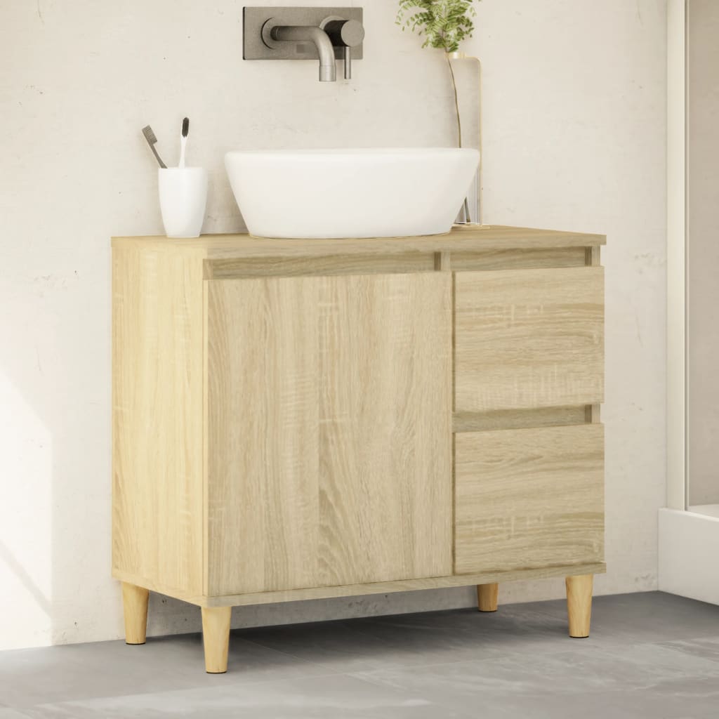 Bathroom Cabinet Sonoma Oak 65x33x60 cm Engineered Wood - Bend