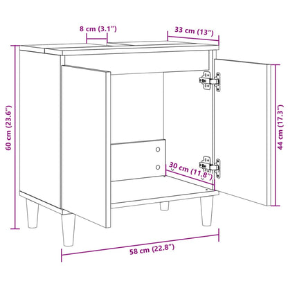 Sink Cabinet Sonoma Oak 58x33x60 cm Engineered Wood - Bend