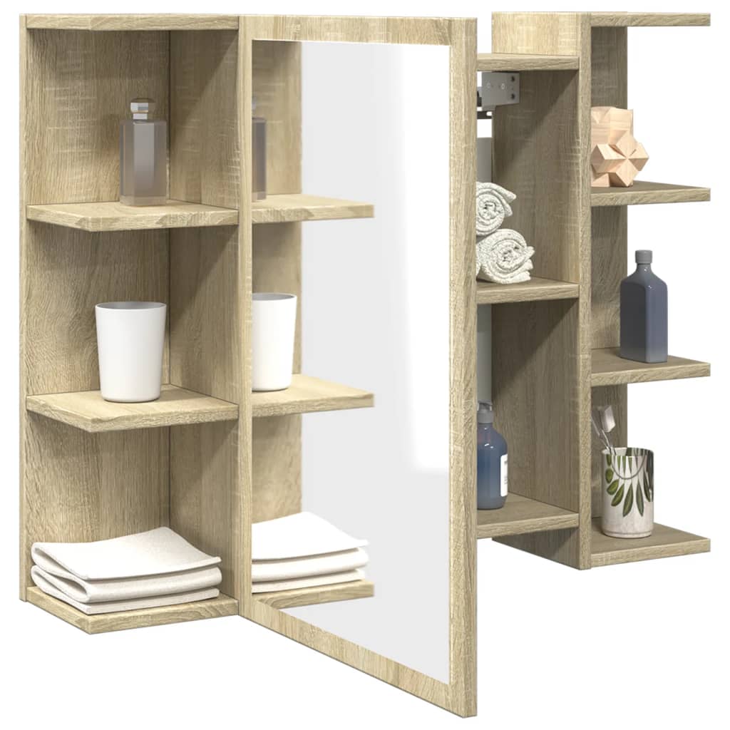 Bathroom Mirror Cabinet Sonoma Oak 80x20.5x64 cm Engineered Wood - Bend