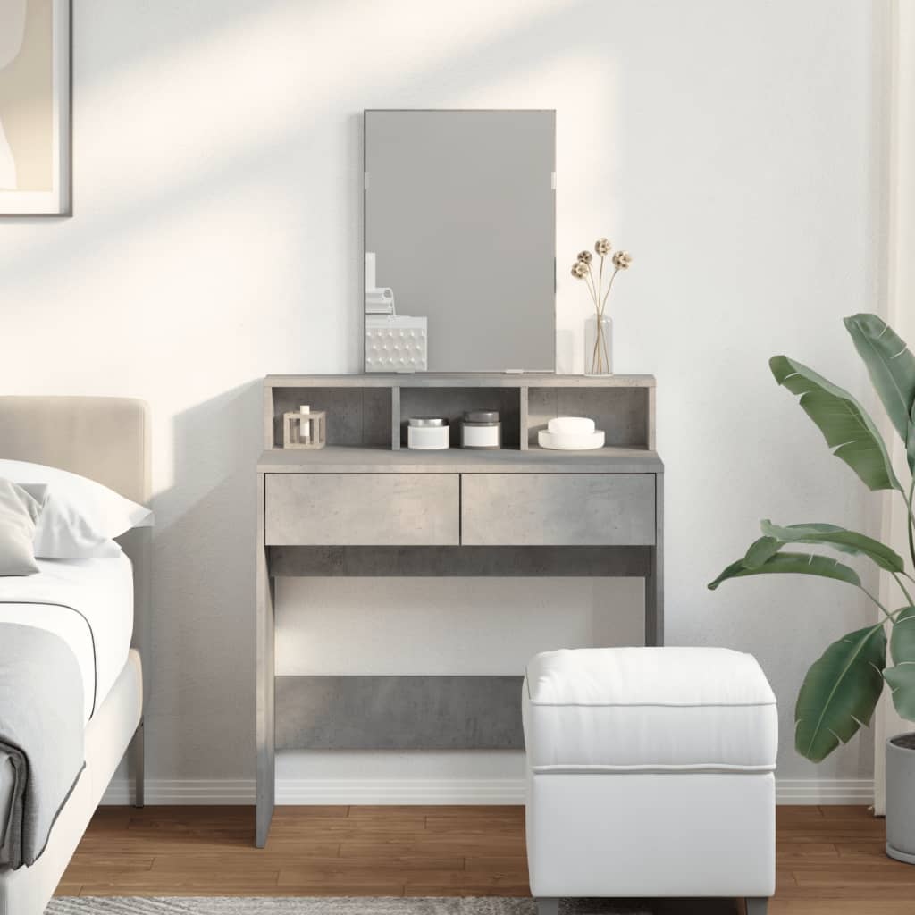 Dressing Table with Mirror Concrete Grey 80x41x144.5 cm - Bend