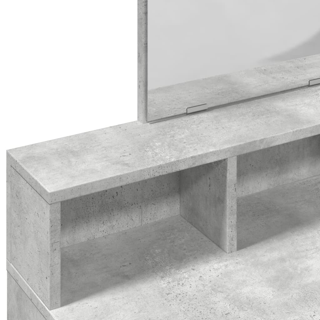 Dressing Table with Mirror Concrete Grey 80x41x144.5 cm - Bend