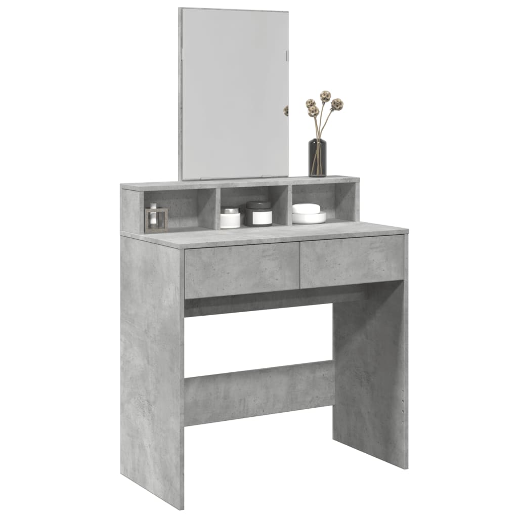 Dressing Table with Mirror Concrete Grey 80x41x144.5 cm - Bend