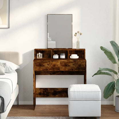 Dressing Table with Mirror Smoked Oak 80x41x144.5 cm - Bend