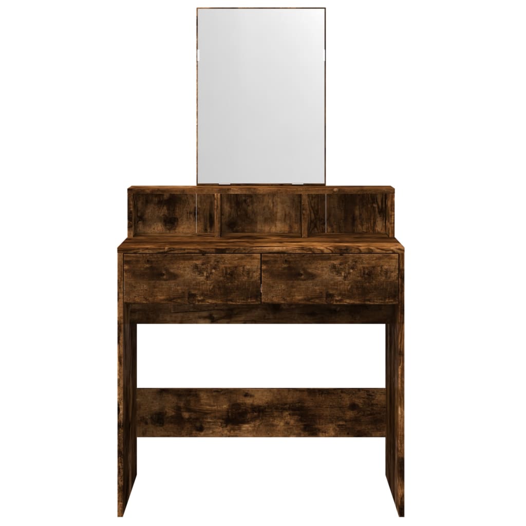 Dressing Table with Mirror Smoked Oak 80x41x144.5 cm - Bend