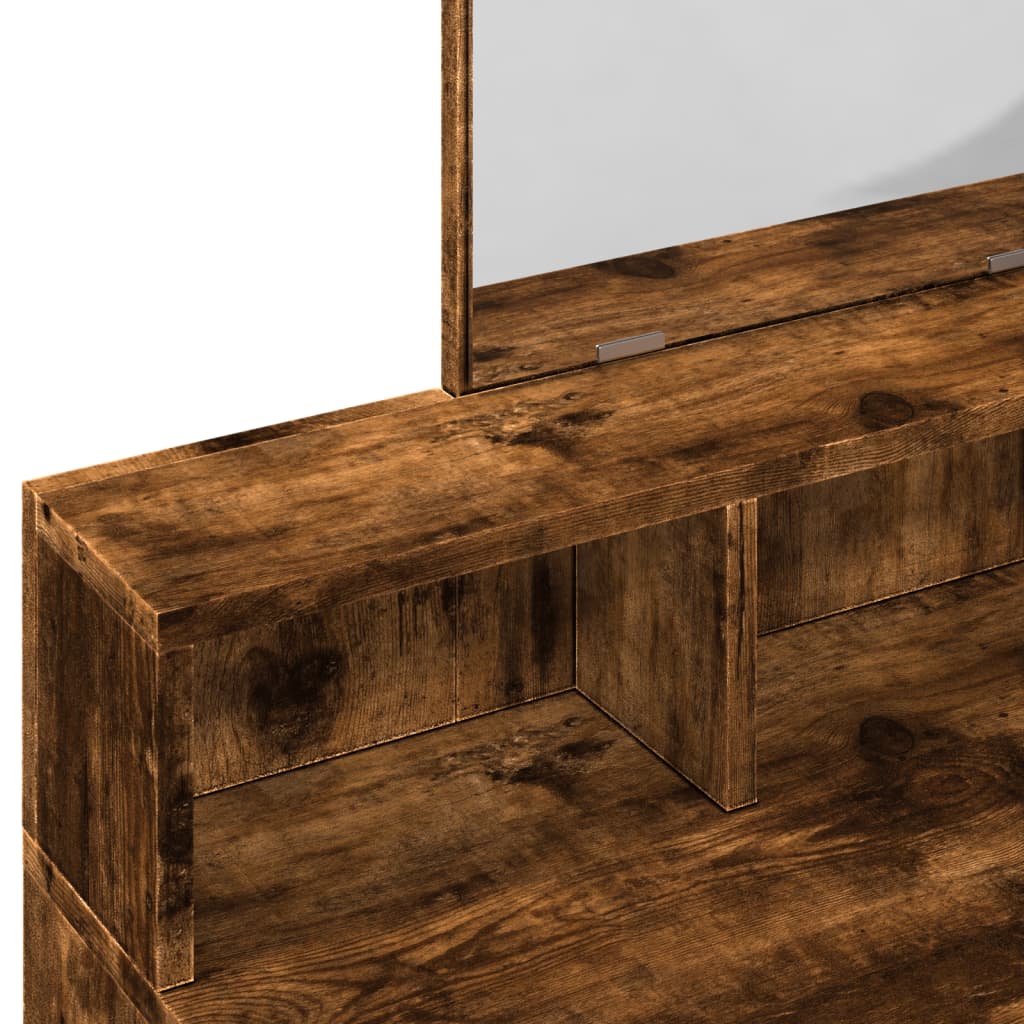 Dressing Table with Mirror Smoked Oak 80x41x144.5 cm - Bend