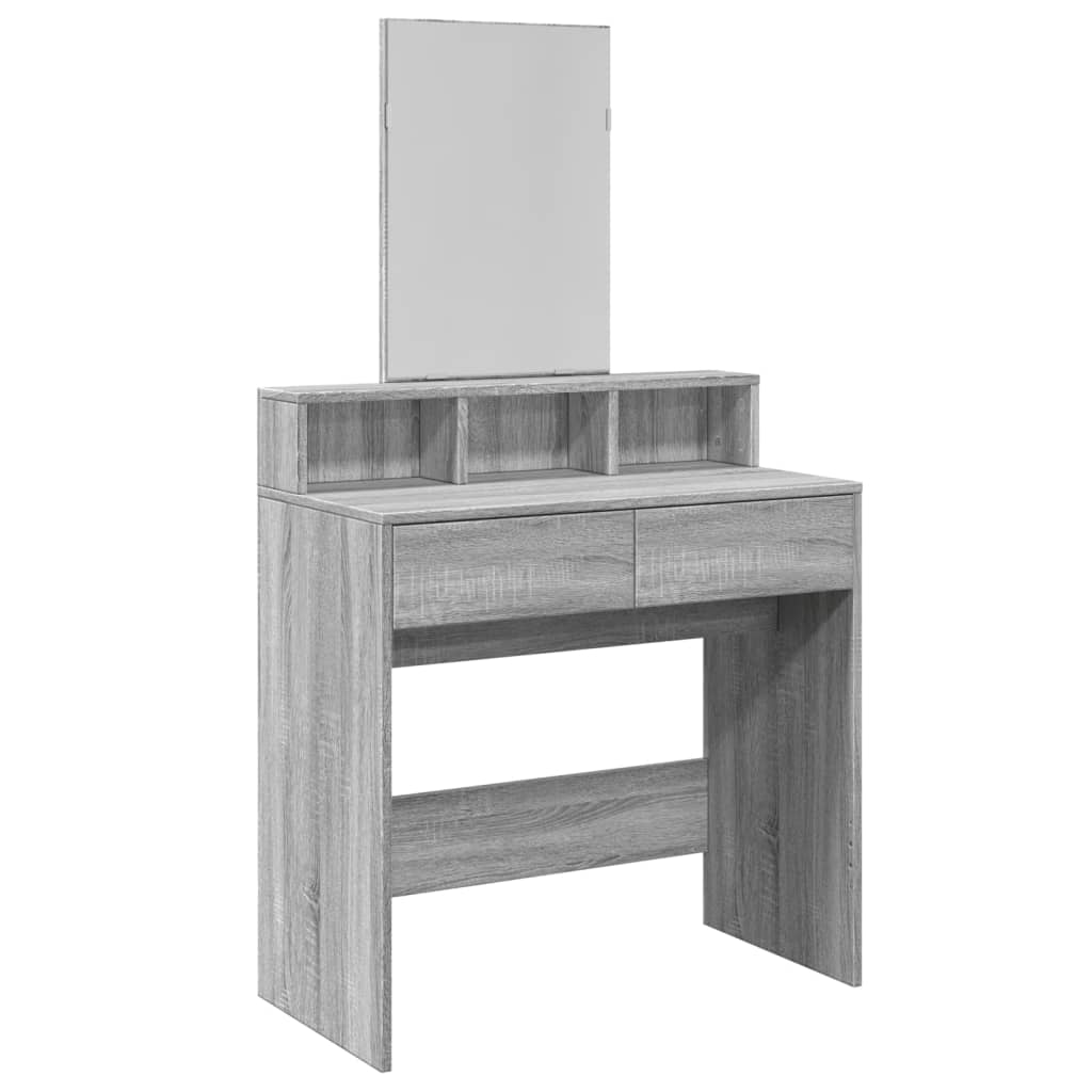 Dressing Table with Mirror Grey Sonoma 80x41x144.5 cm - Bend