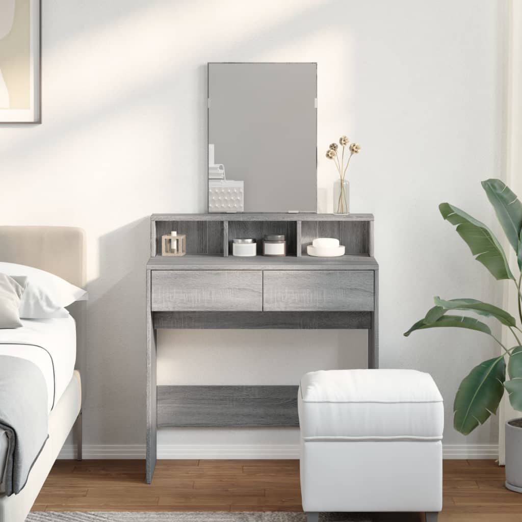 Dressing Table with Mirror Grey Sonoma 80x41x144.5 cm - Bend