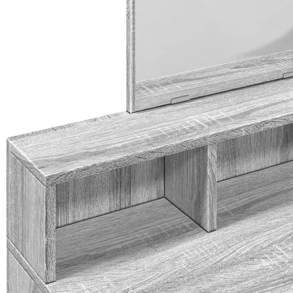 Dressing Table with Mirror Grey Sonoma 80x41x144.5 cm - Bend