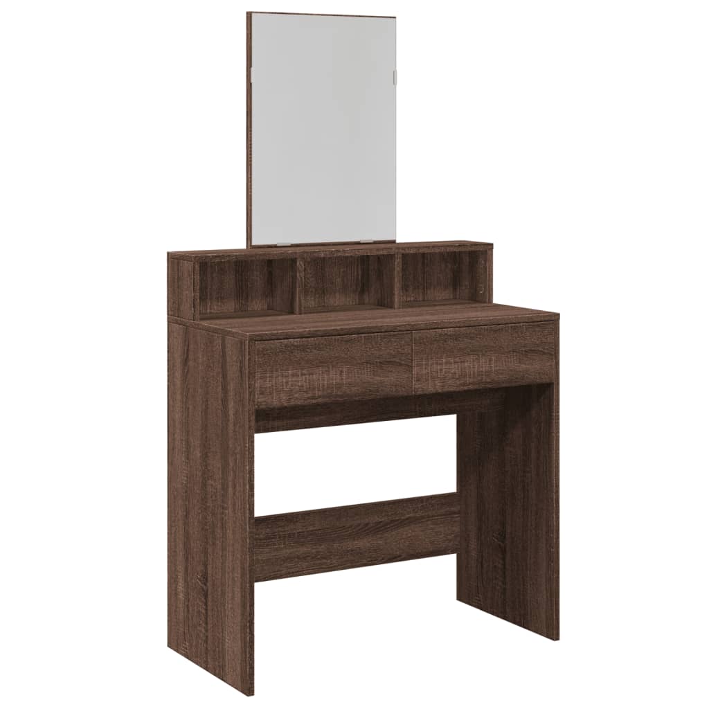 Dressing Table with Mirror Brown Oak 80x41x144.5 cm - Bend