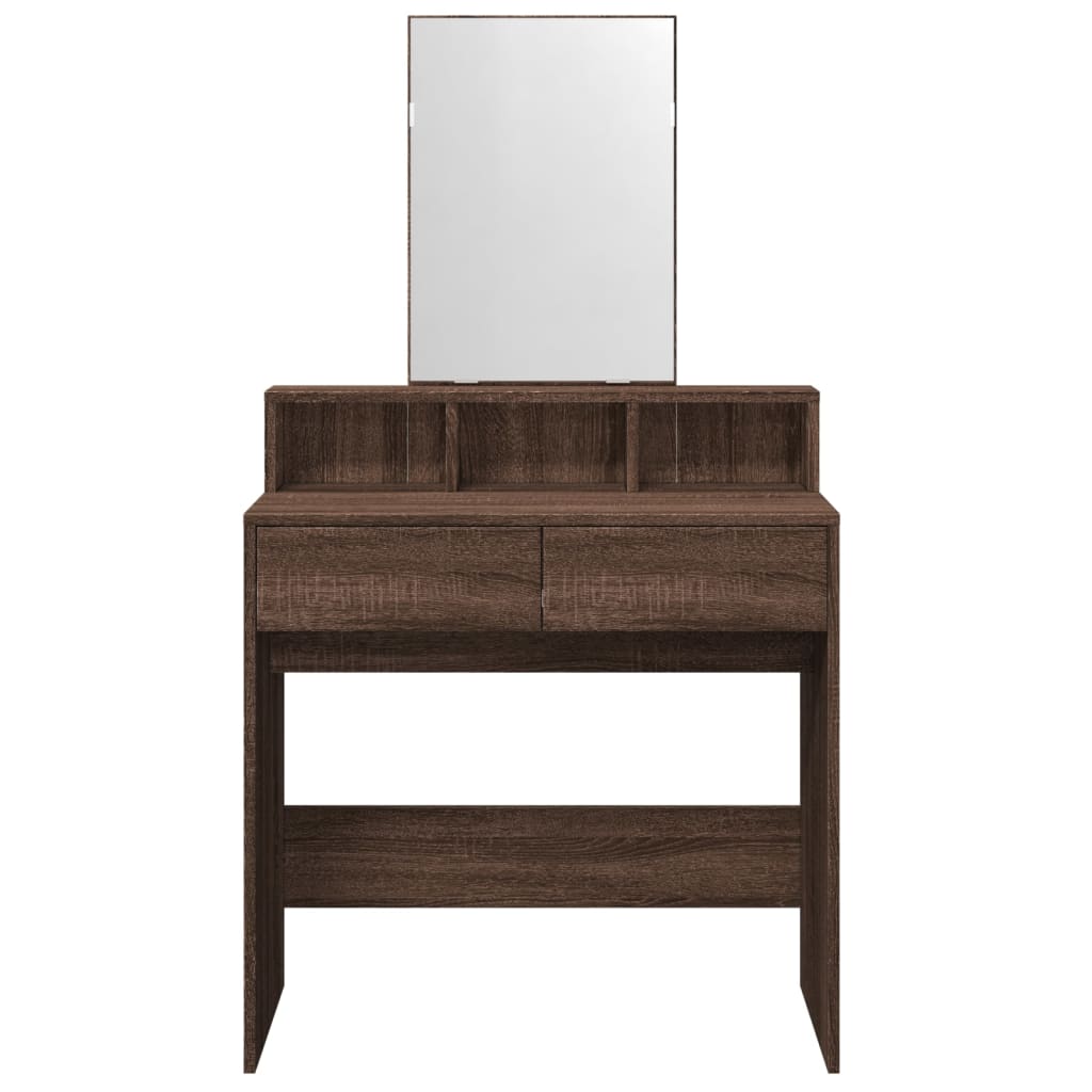 Dressing Table with Mirror Brown Oak 80x41x144.5 cm - Bend