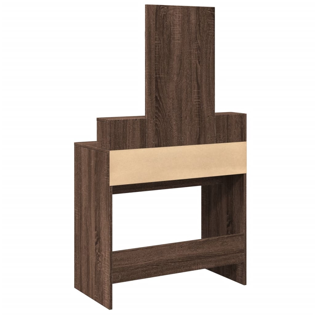 Dressing Table with Mirror Brown Oak 80x41x144.5 cm - Bend