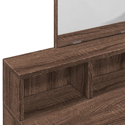 Dressing Table with Mirror Brown Oak 80x41x144.5 cm - Bend