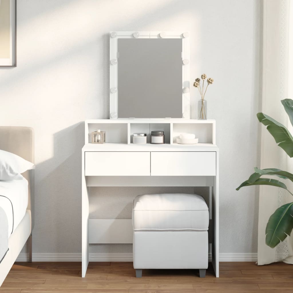 Dressing Table with LED White 80x41x144.5 cm - Bend