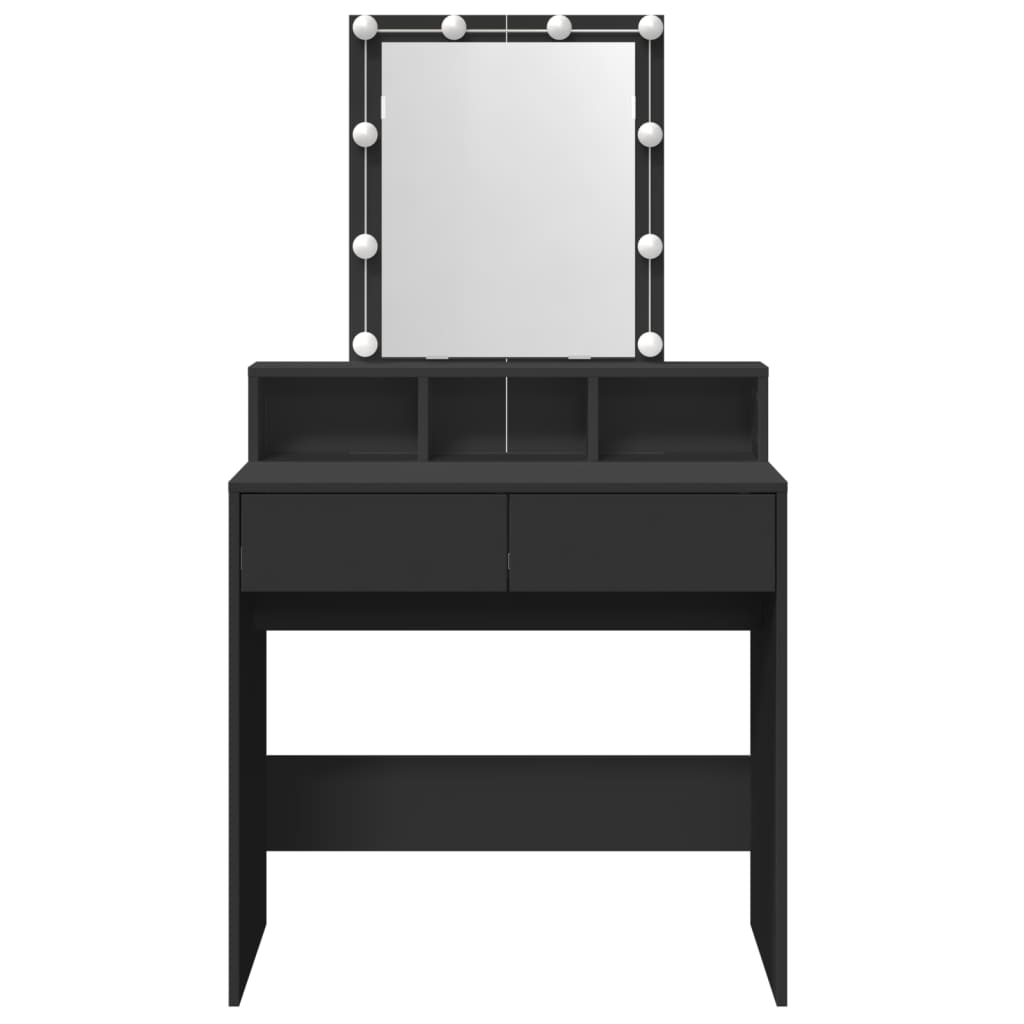 Dressing Table with LED Black 80x41x144.5 cm - Bend