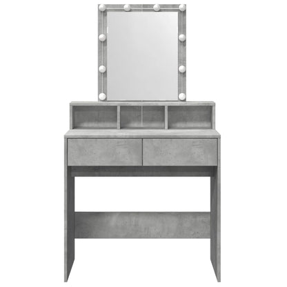 Dressing Table with LED Concrete Grey 80x41x144.5 cm - Bend