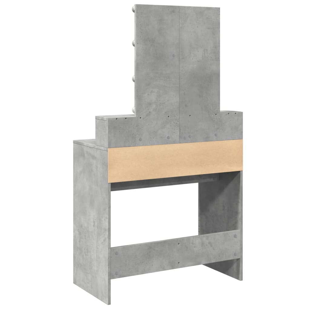 Dressing Table with LED Concrete Grey 80x41x144.5 cm - Bend