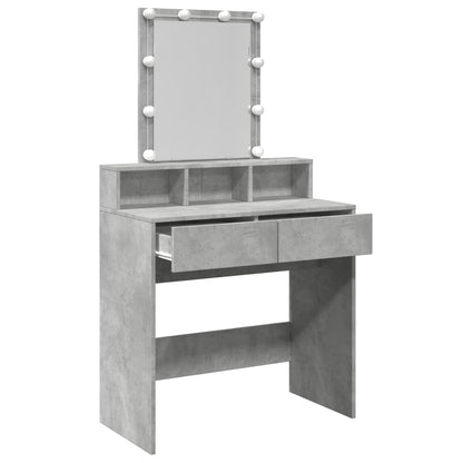 Dressing Table with LED Concrete Grey 80x41x144.5 cm - Bend