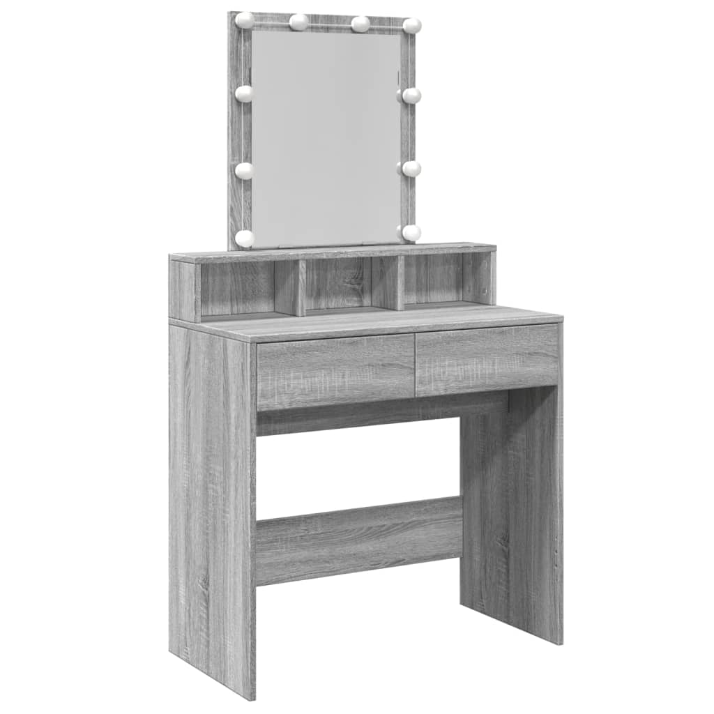 Dressing Table with LED Grey Sonoma 80x41x144.5 cm - Bend