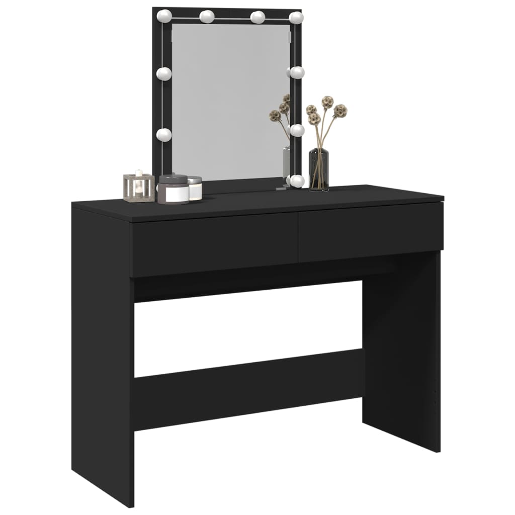 Dressing Table with LED Black 100x40x130 cm - Bend