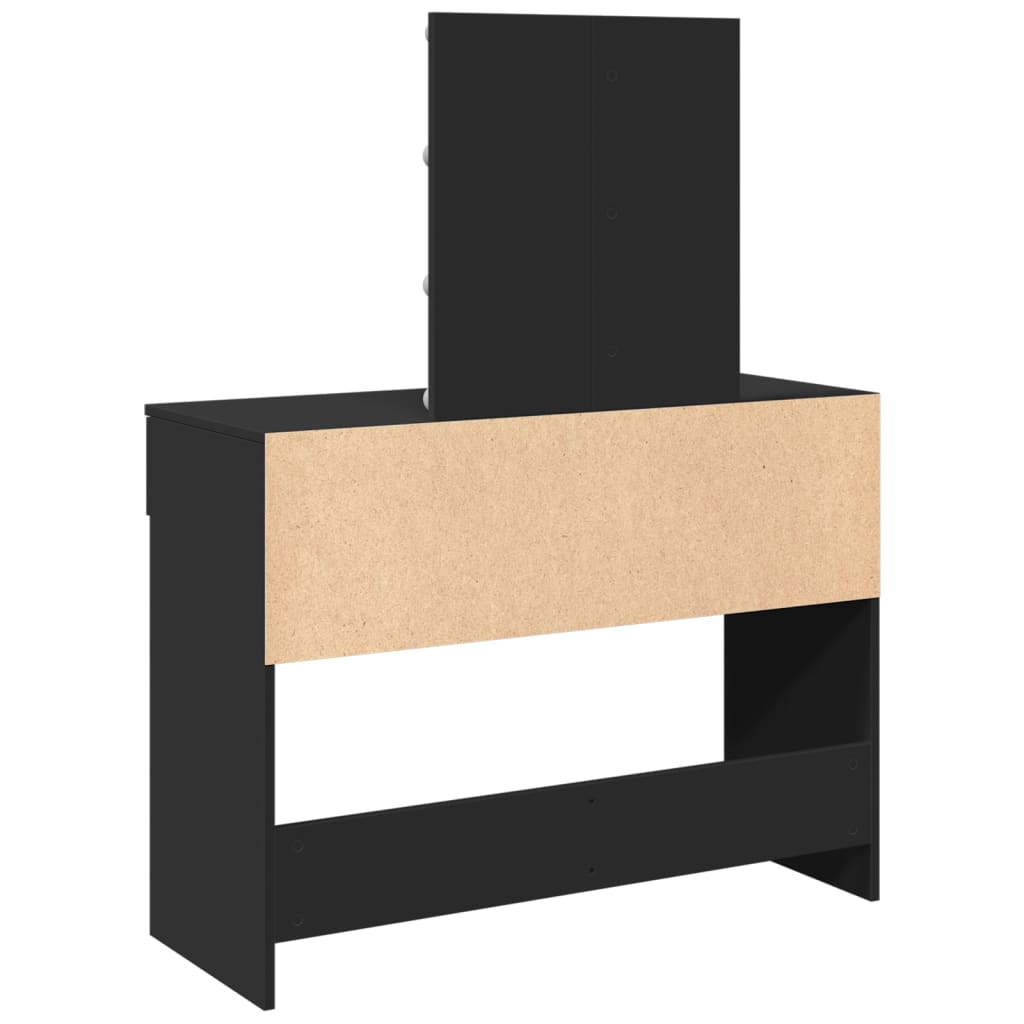 Dressing Table with LED Black 100x40x130 cm - Bend